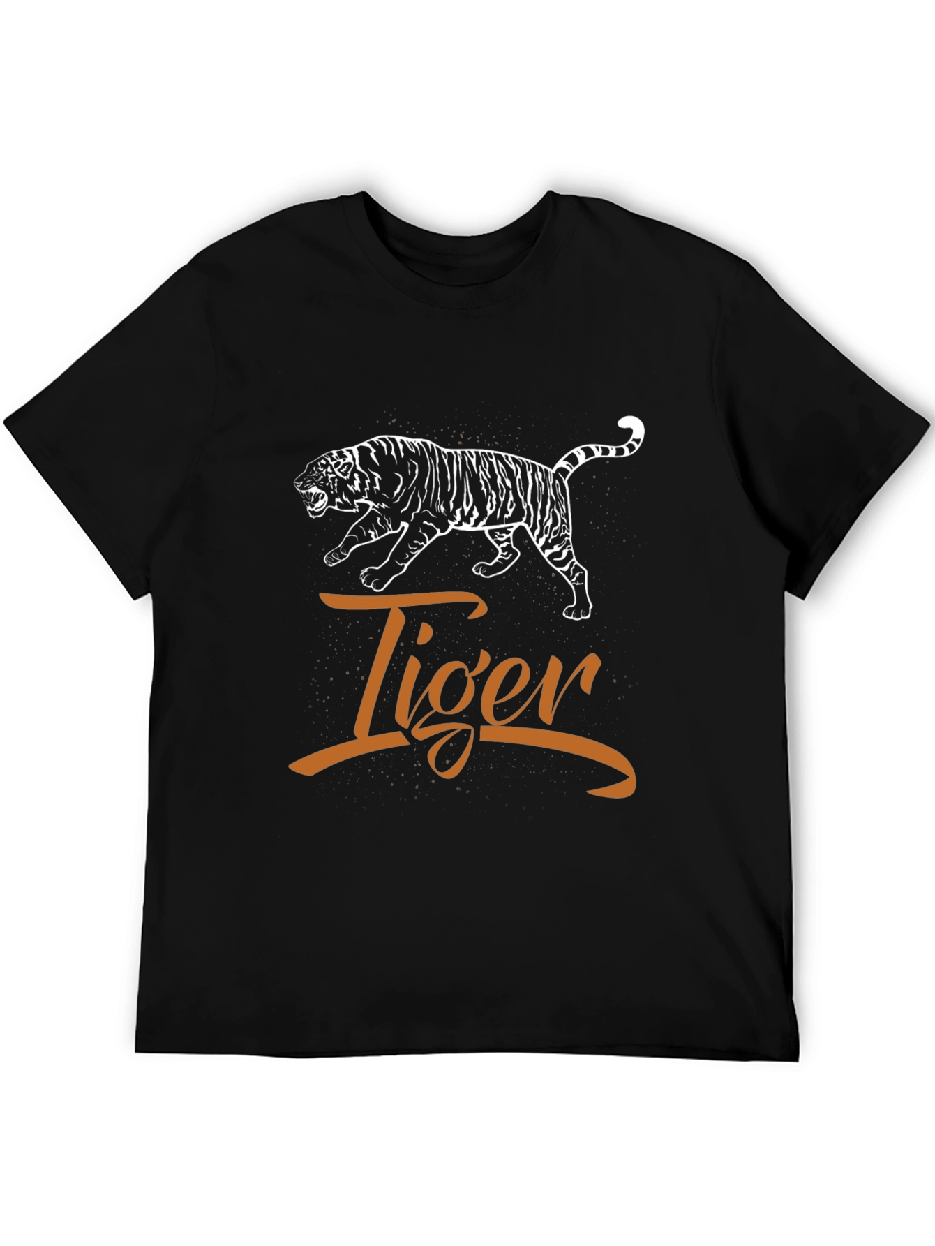 Tiger Graphic Print Tee - Unisex Black Cotton Shirt