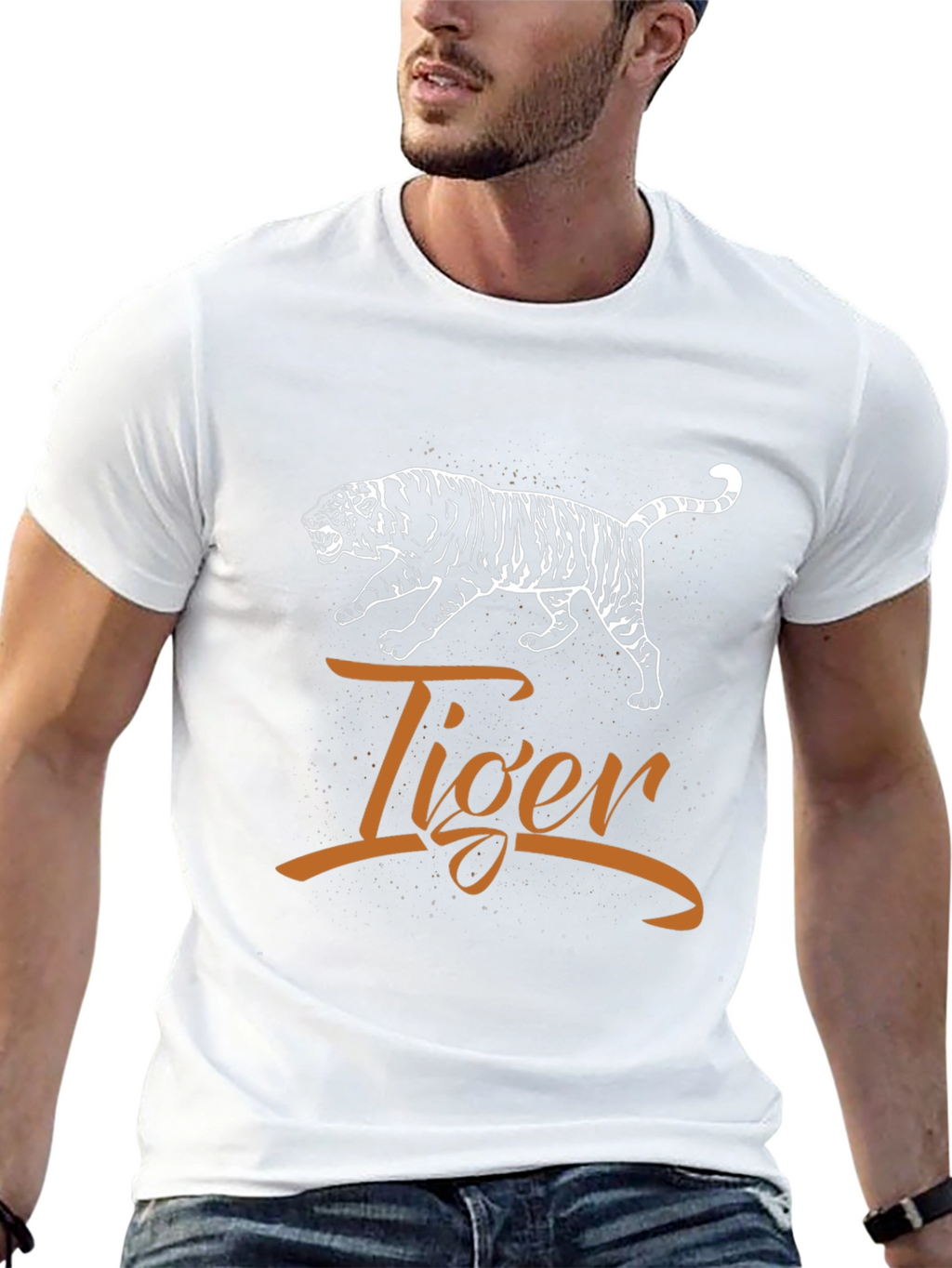 Tiger Graphic Print Tee - Unisex Black Cotton Shirt
