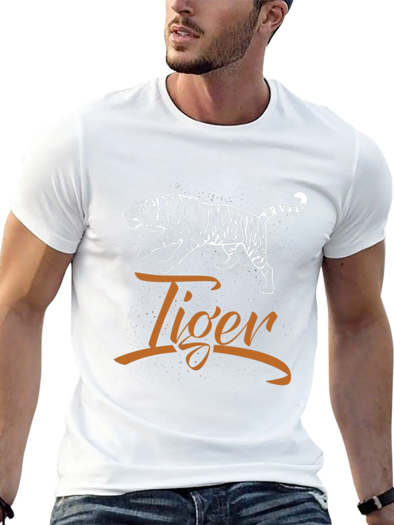 Tiger Graphic Print Tee - Unisex Black Cotton Shirt