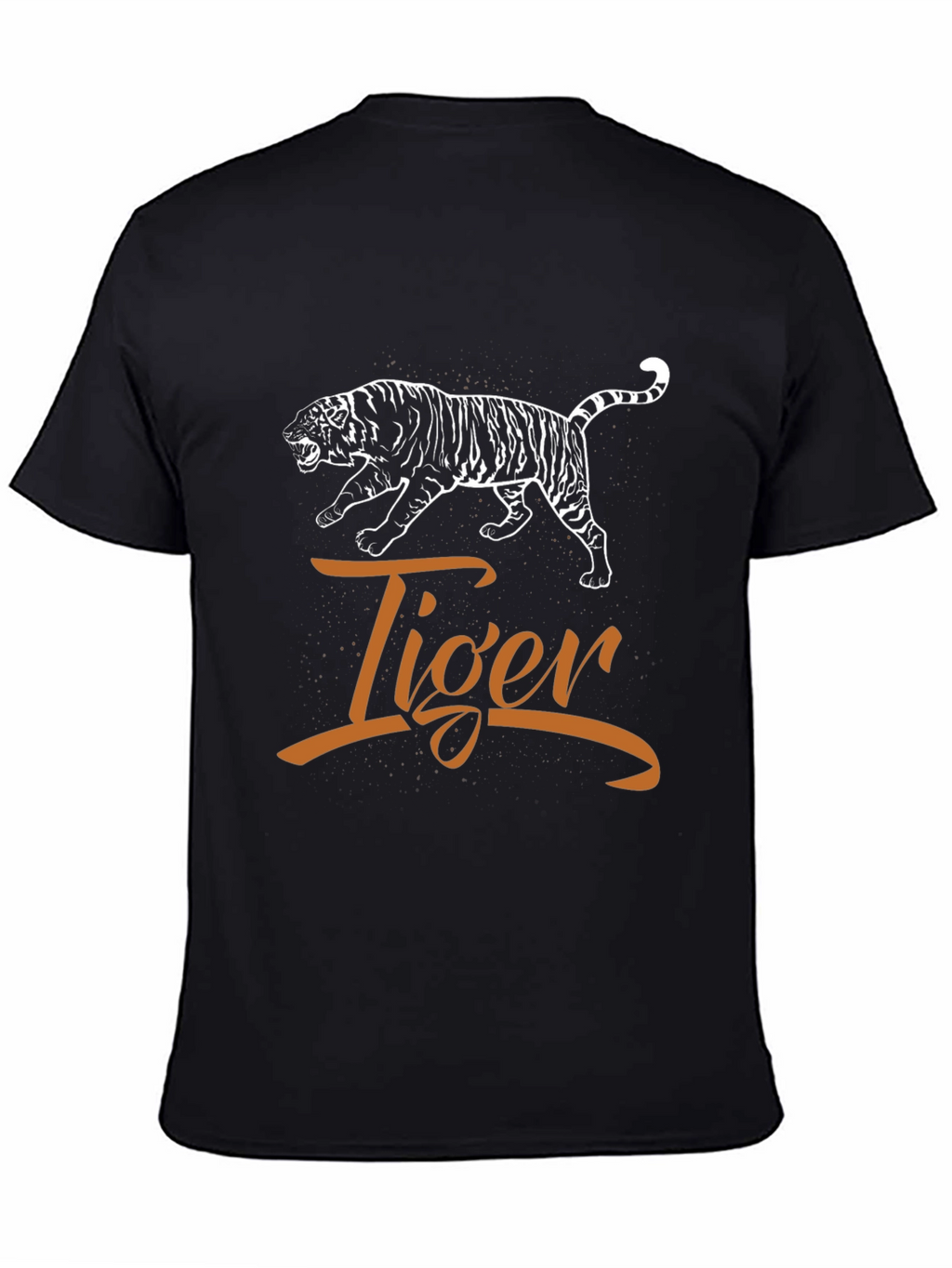 Tiger Graphic Print Tee - Unisex Black Cotton Shirt