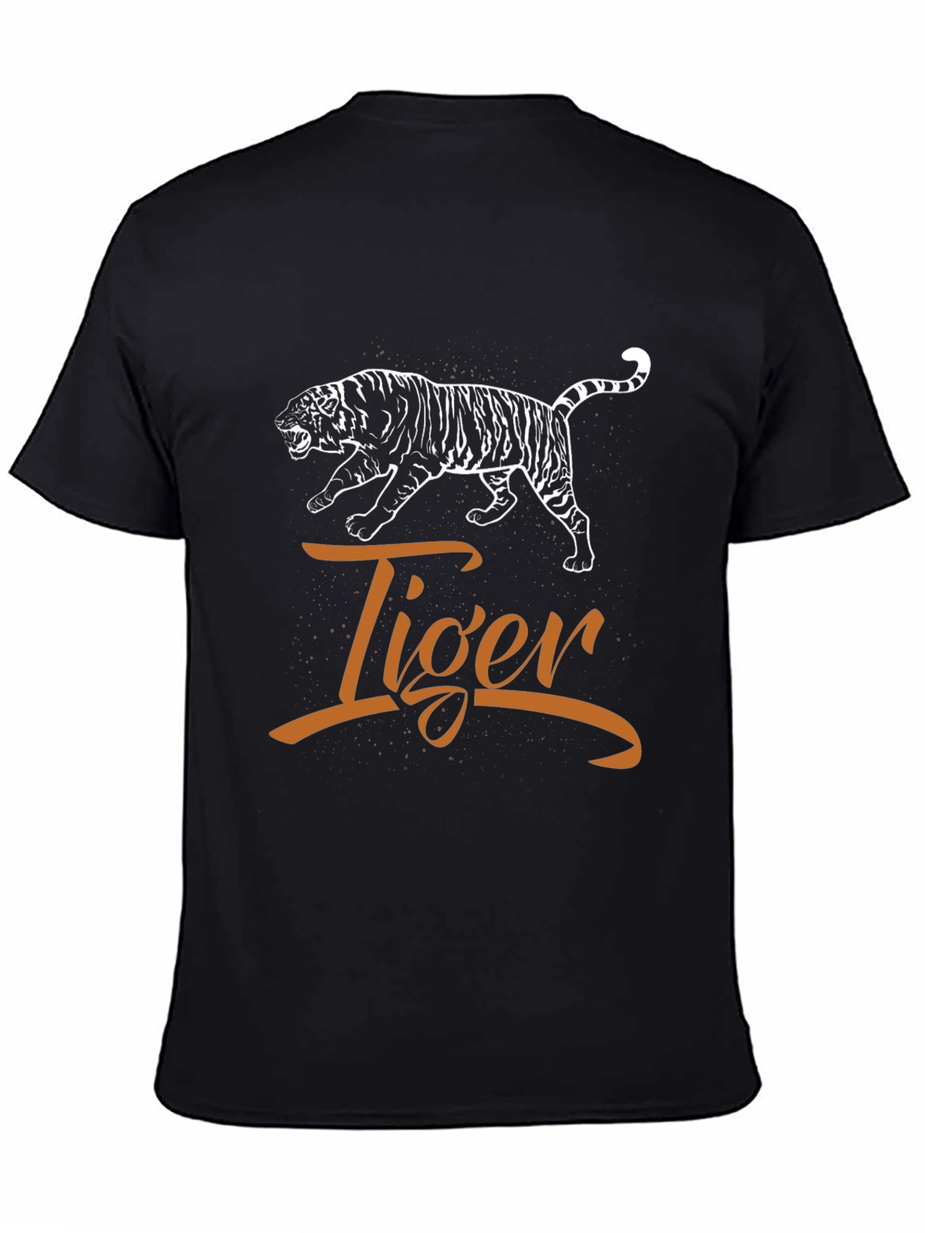 Tiger Graphic Print Tee - Unisex Black Cotton Shirt