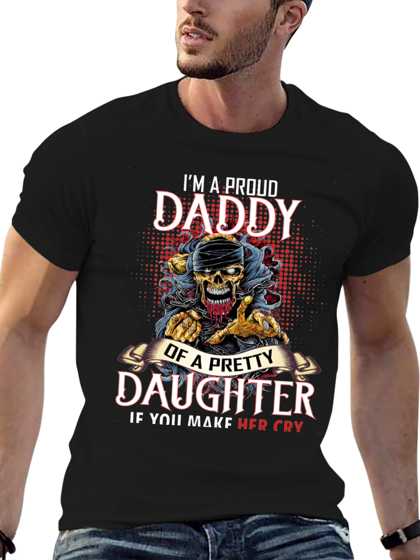 Proud Daddy Daughter T-Shirt - Skeleton Design