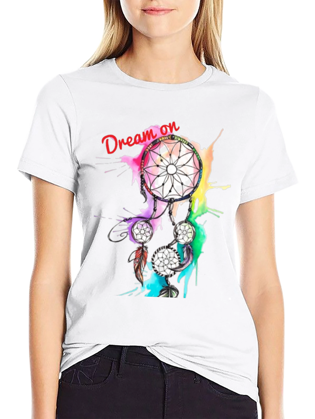 Dream On Dreamcatcher Graphic Tee - Black T-Shirt