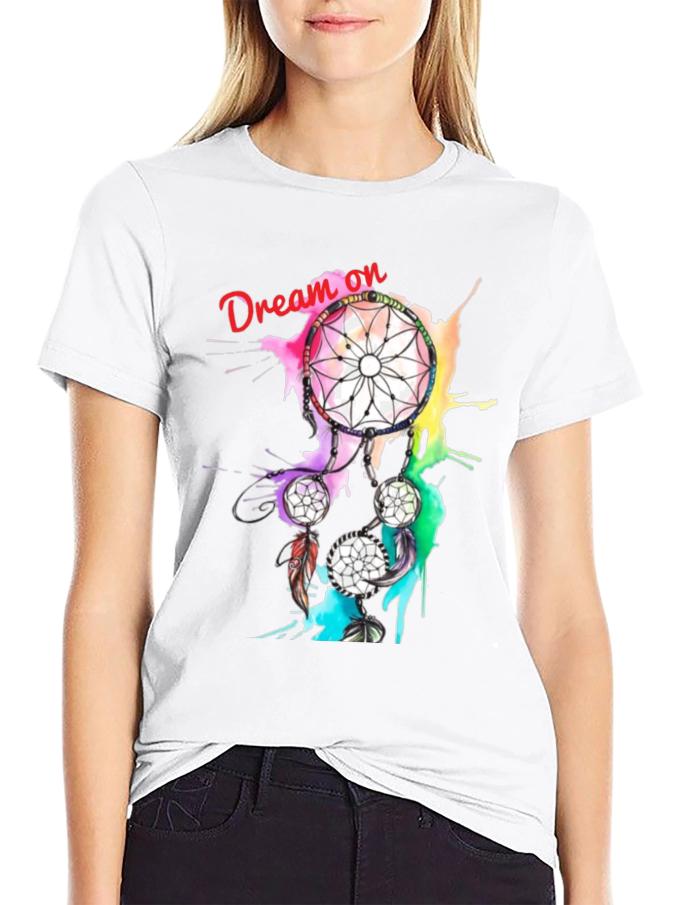 Dream On Dreamcatcher Graphic Tee - Black T-Shirt