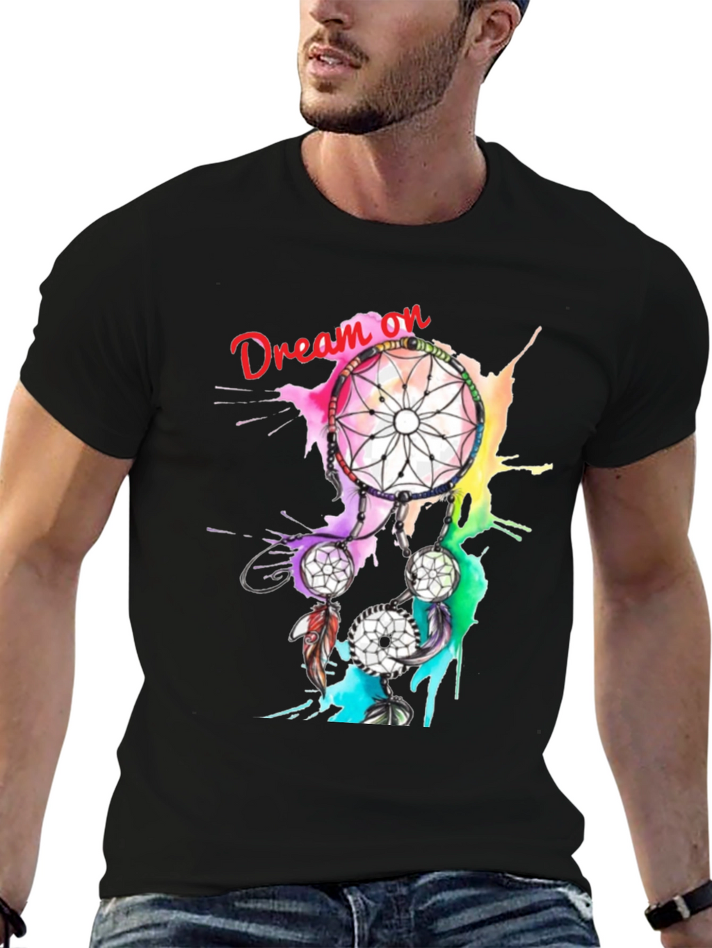 Dream On Dreamcatcher Graphic Tee - Black T-Shirt