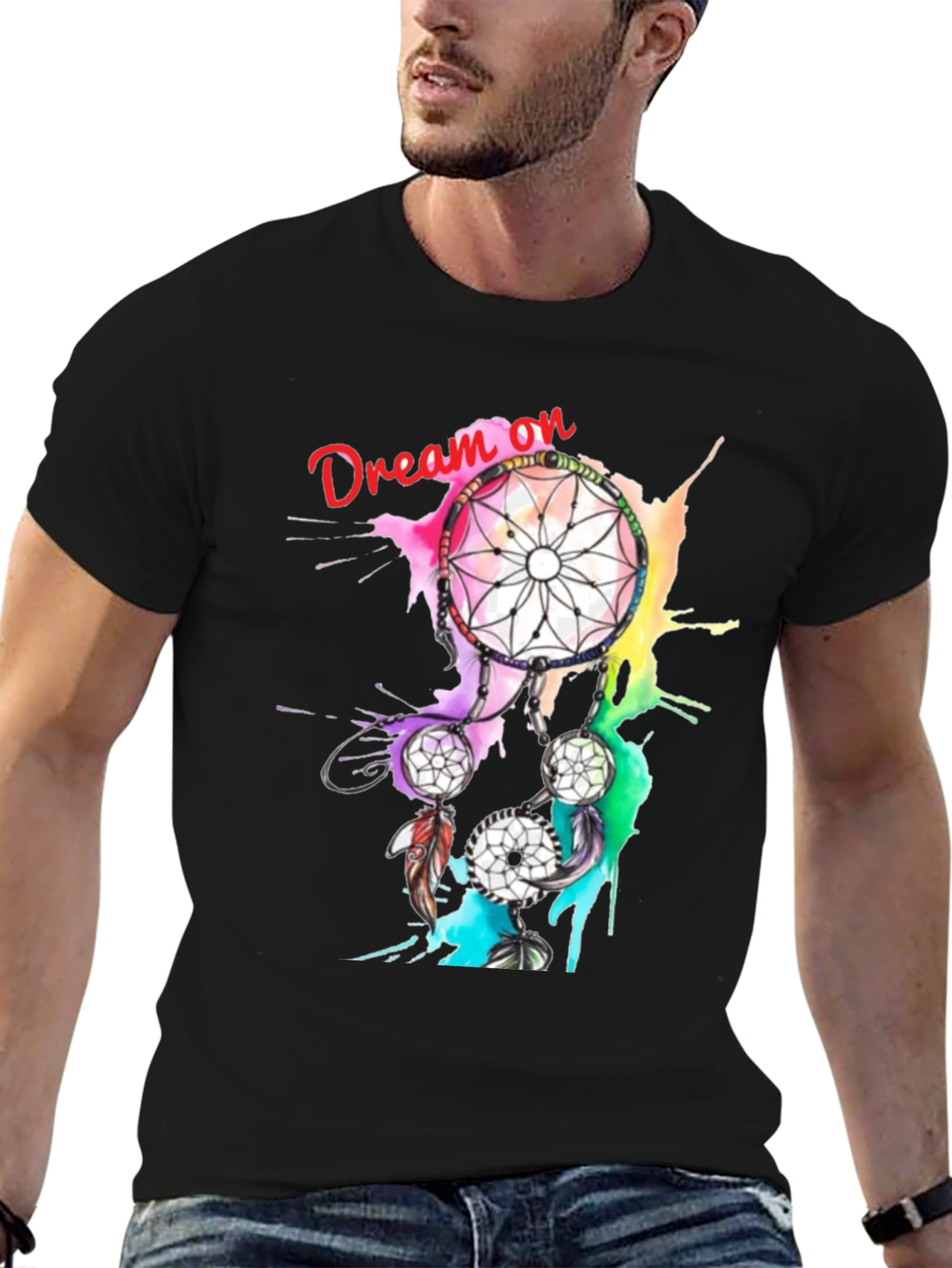 Dream On Dreamcatcher Graphic Tee - Black T-Shirt