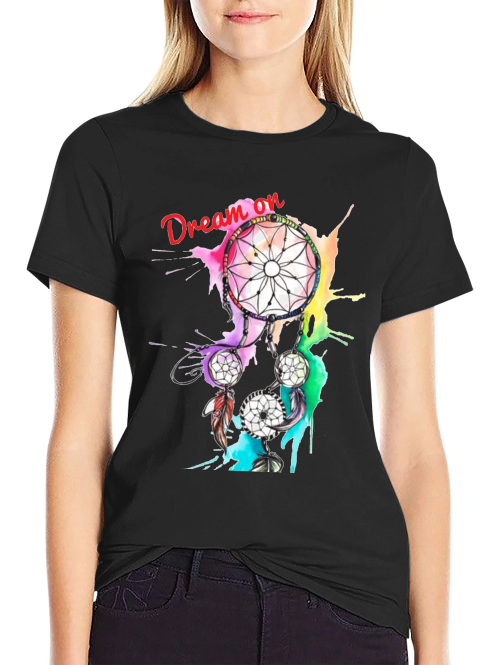 Dream On Dreamcatcher Graphic Tee - Black T-Shirt