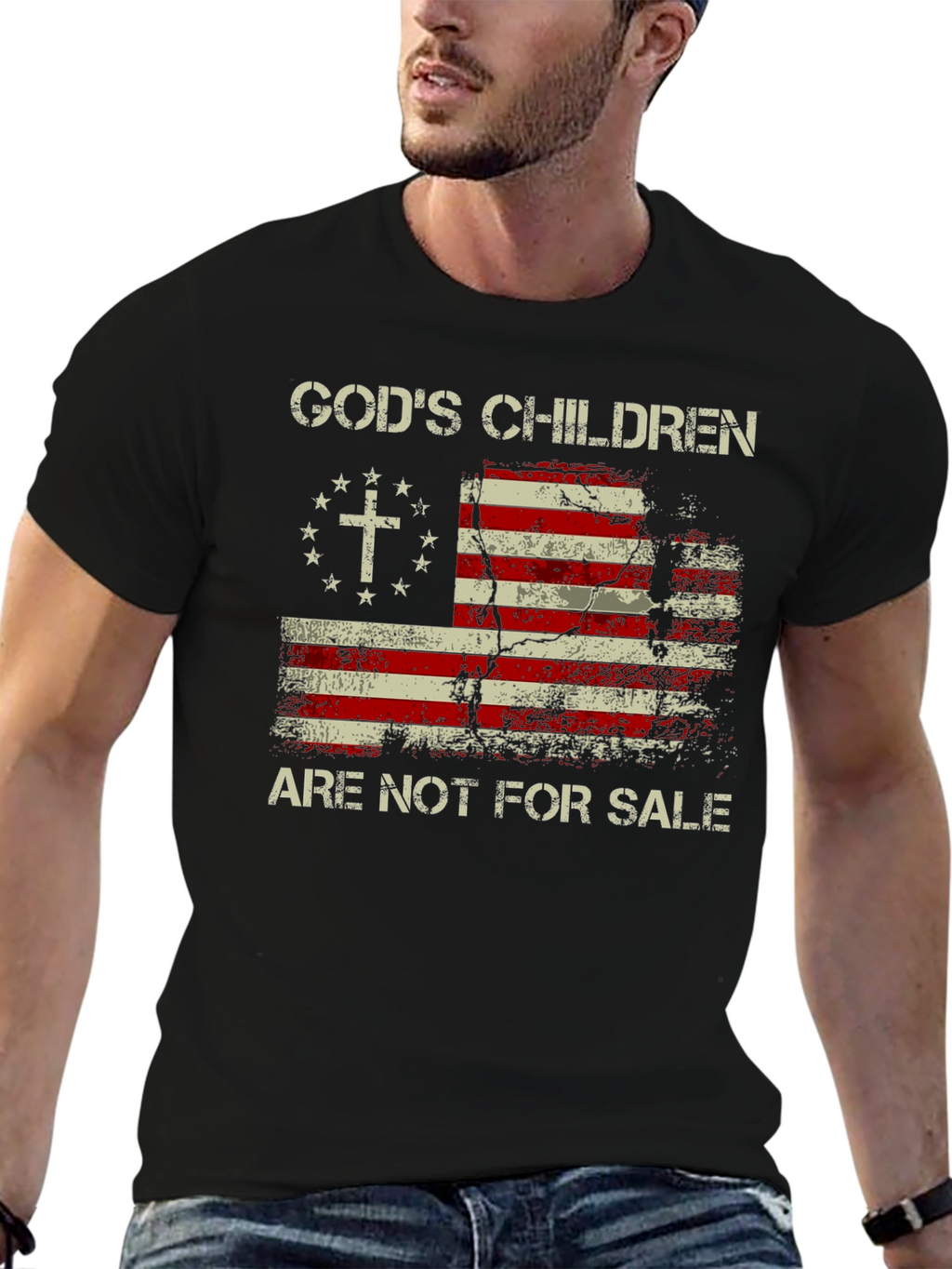 Gods Children Patriotic USA Flag T-Shirt