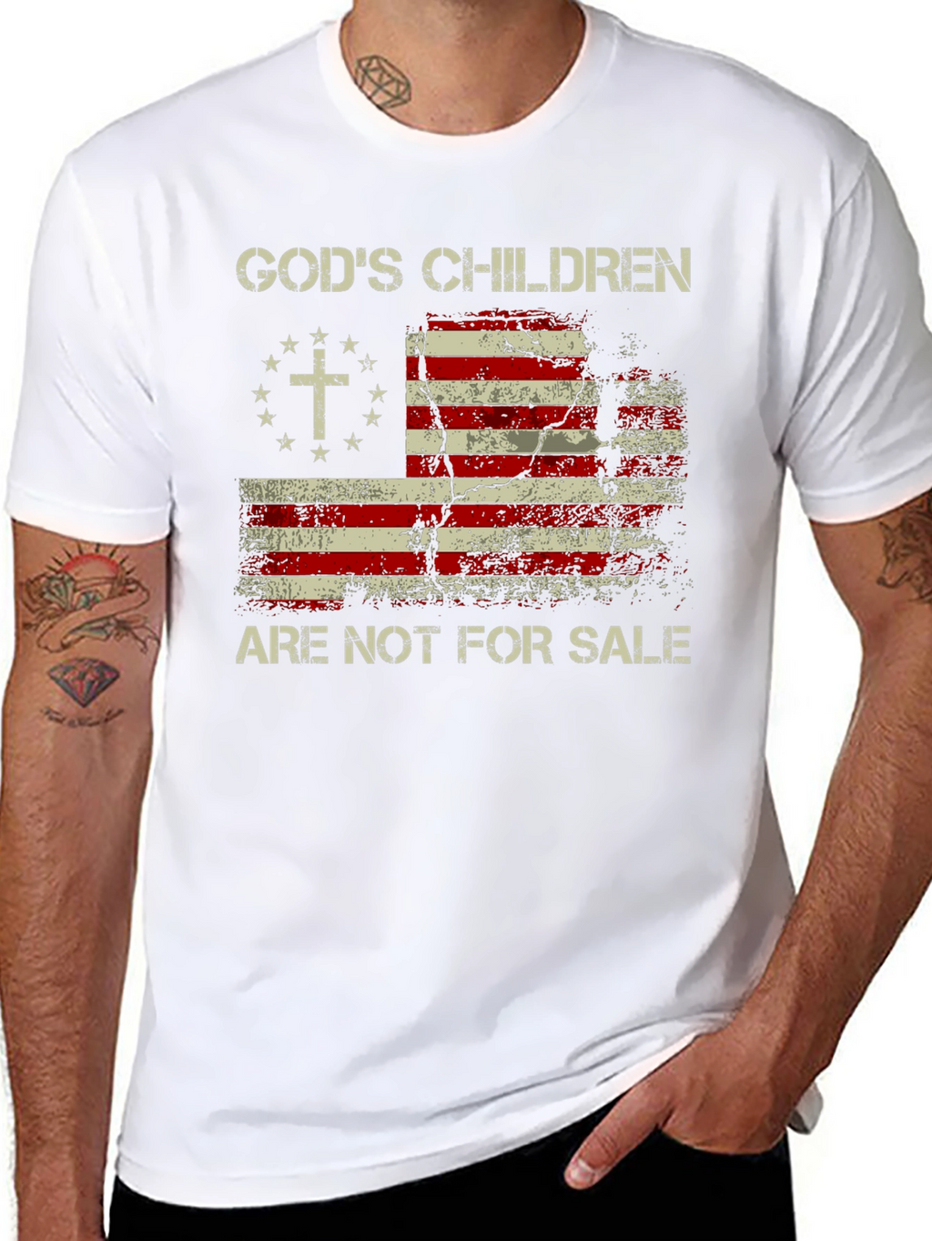 Gods Children Patriotic USA Flag T-Shirt