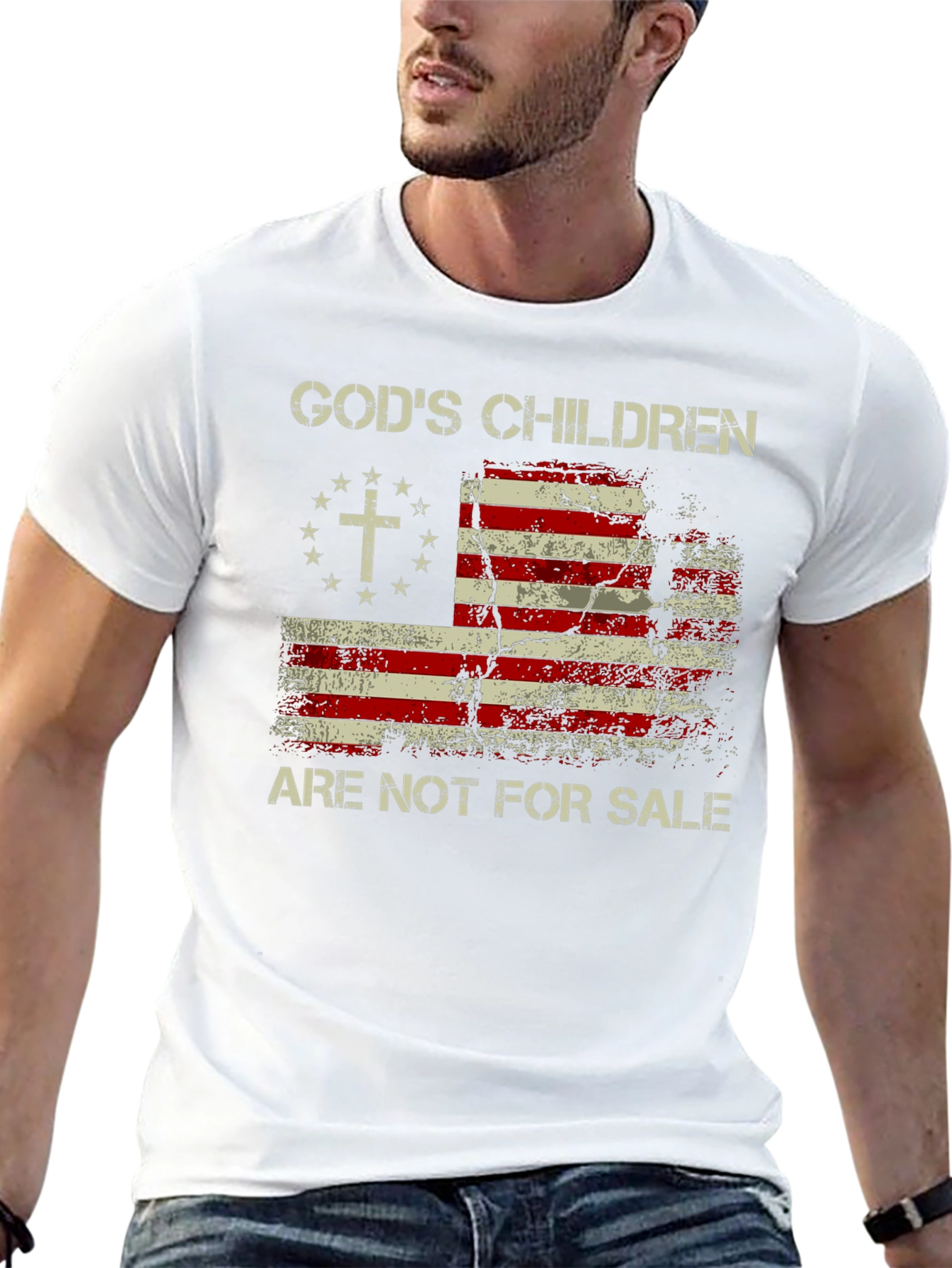 Gods Children Patriotic USA Flag T-Shirt