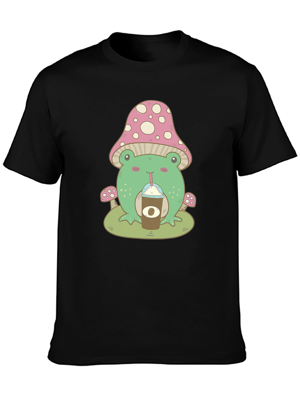 Cute Frog Mushroom Coffee T-Shirt