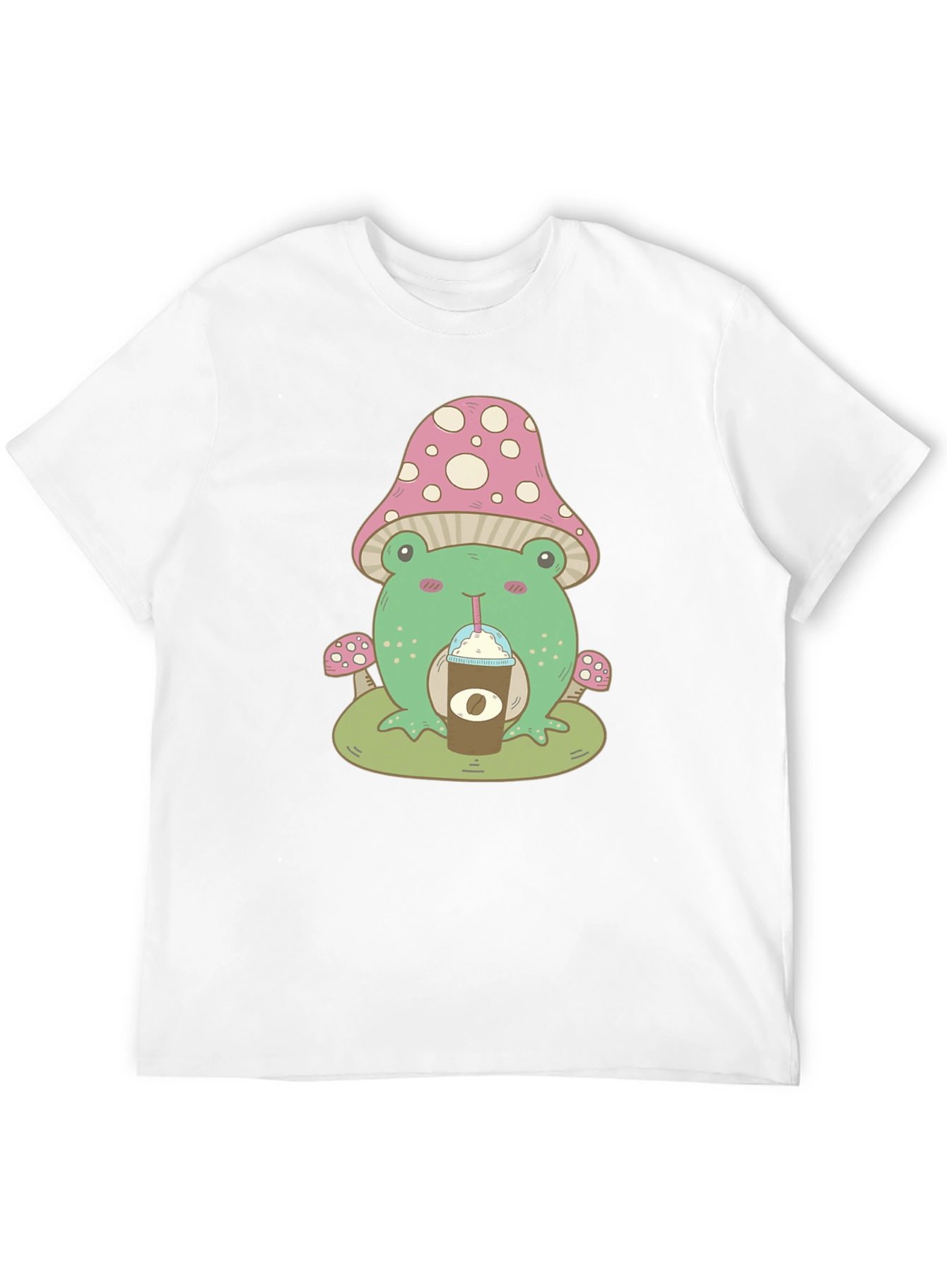 Cute Frog Mushroom Coffee T-Shirt