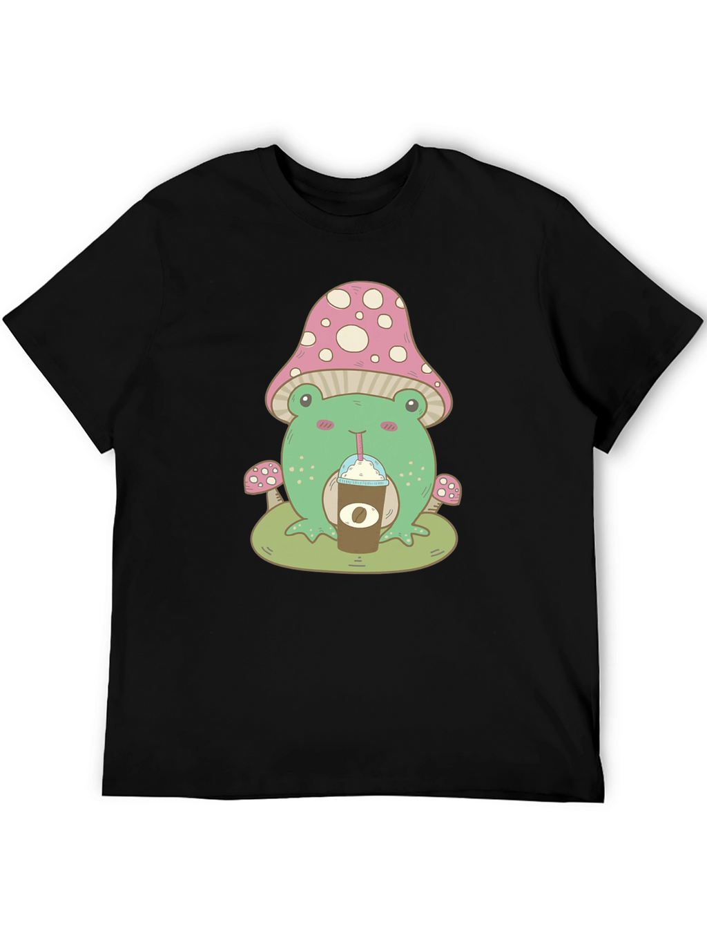 Cute Frog Mushroom Coffee T-Shirt