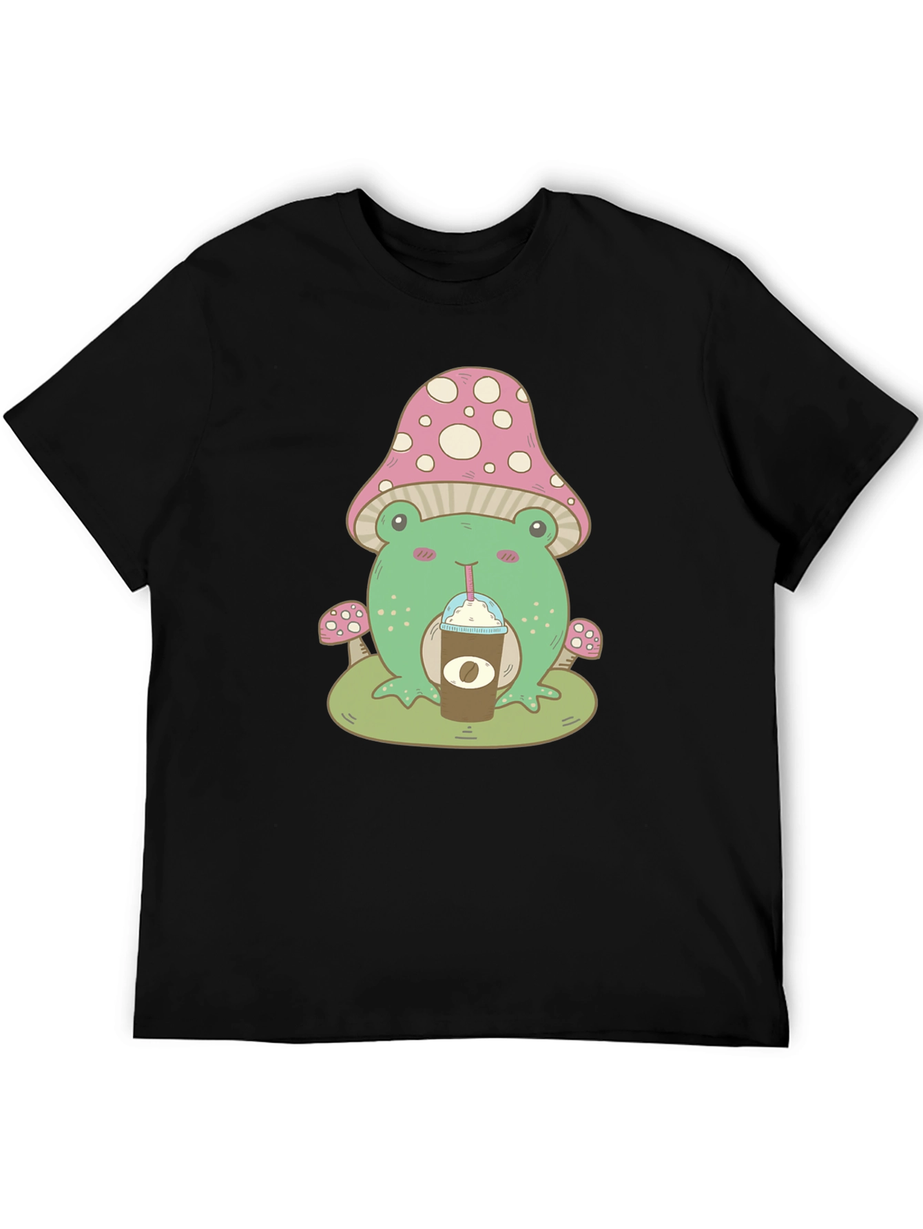 Cute Frog Mushroom Coffee T-Shirt