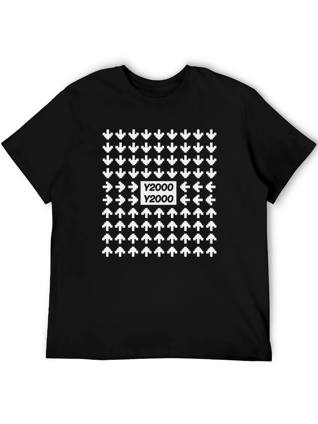 Y2000 Graphic Print Black Cotton Tee