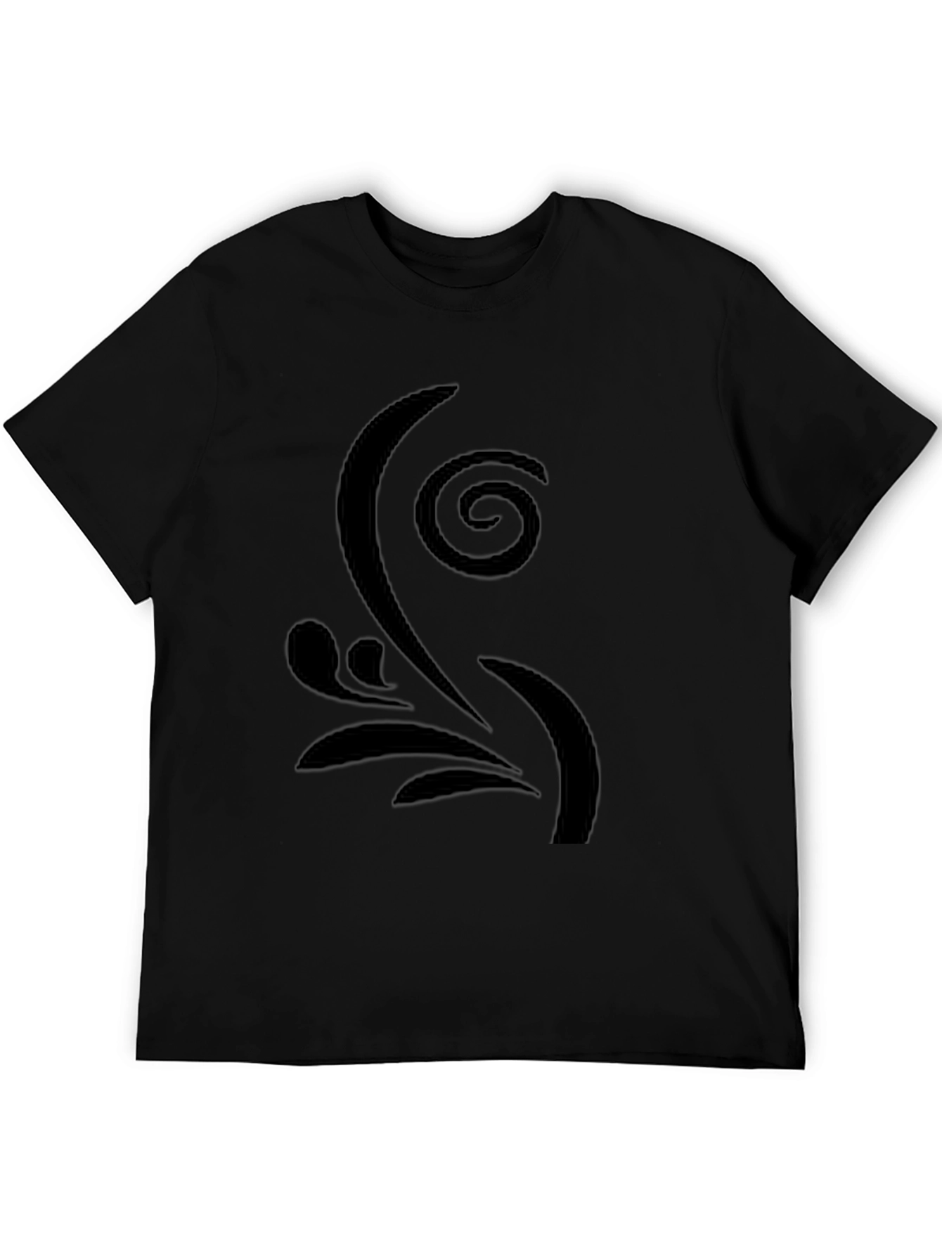 Elegant Swirl Graphic T-Shirt - Casual Black Tee