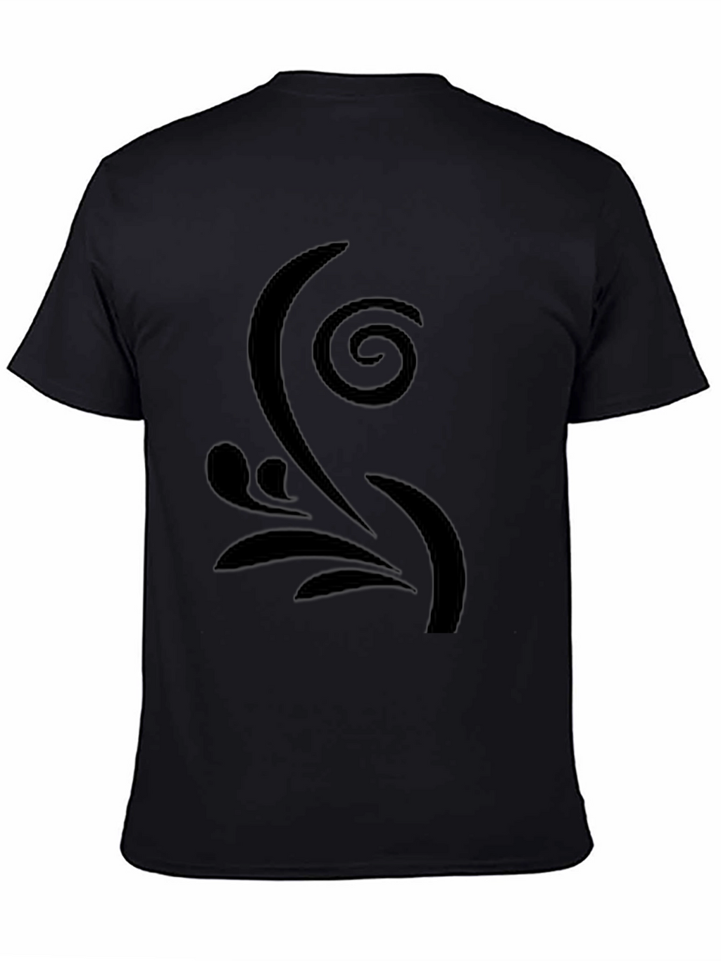 Elegant Swirl Graphic T-Shirt - Casual Black Tee