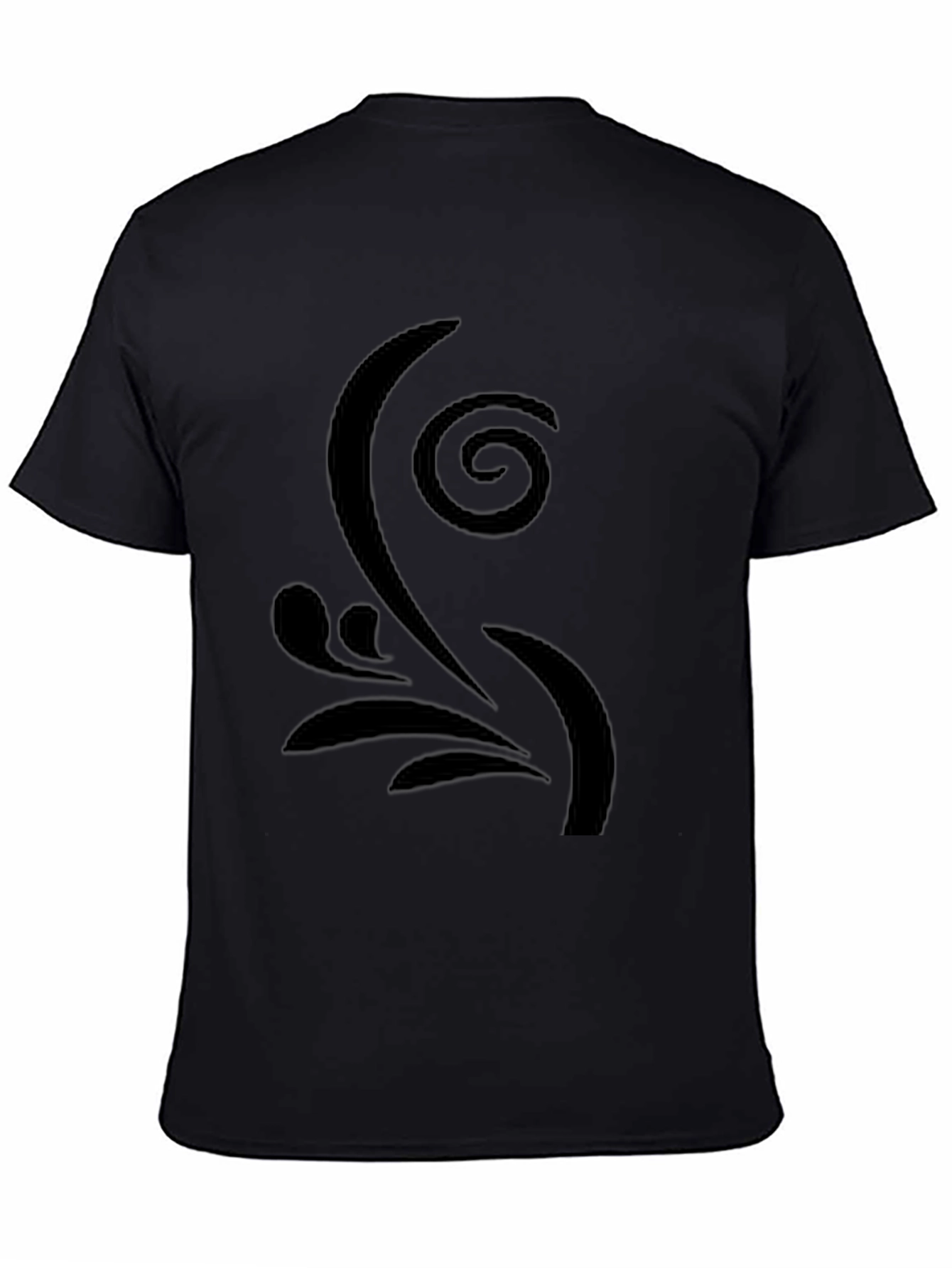 Elegant Swirl Graphic T-Shirt - Casual Black Tee