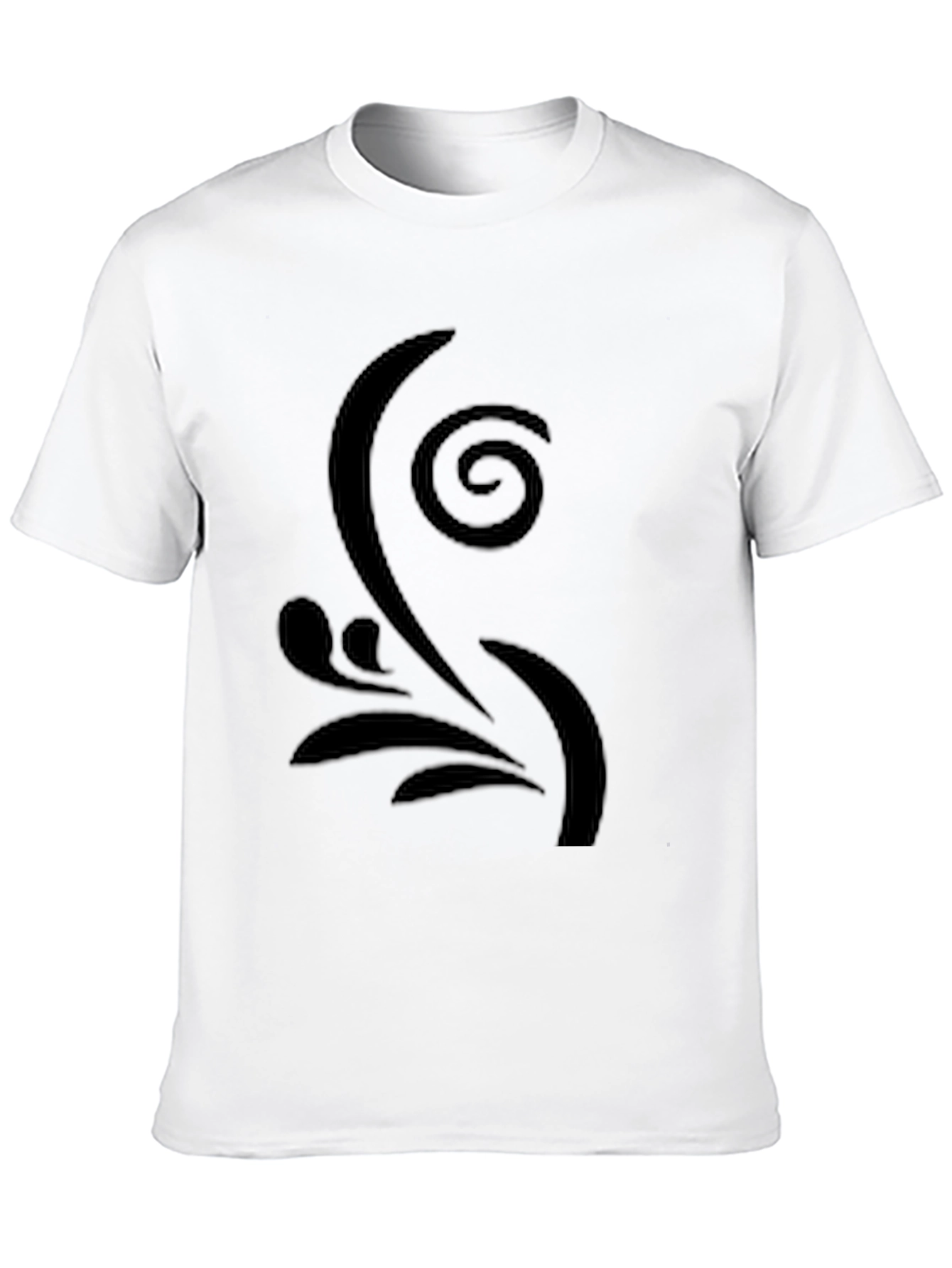 Elegant Swirl Graphic T-Shirt - Casual Black Tee