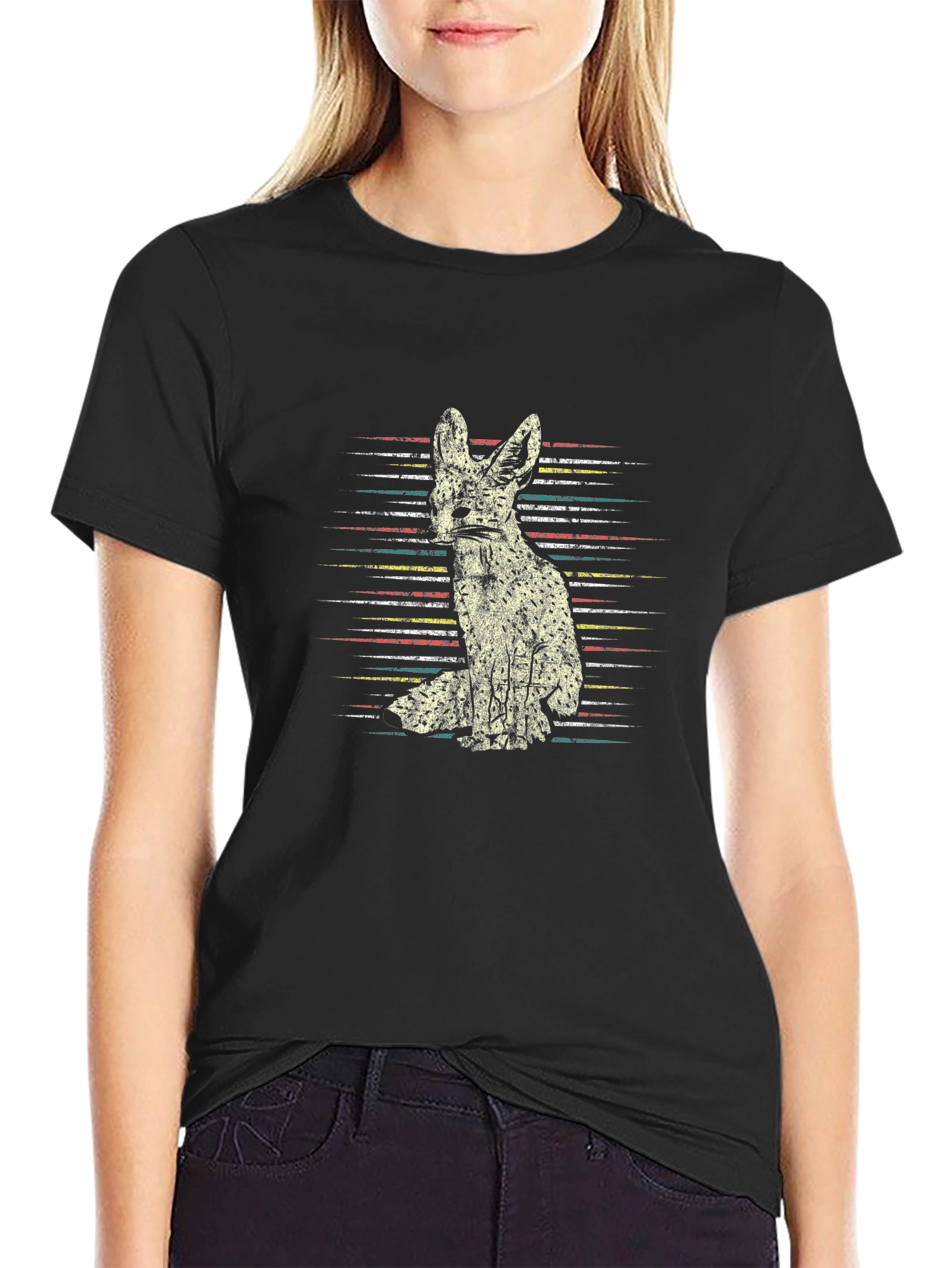 Vintage Dog Graphic Tee - Retro Style Black T-Shirt