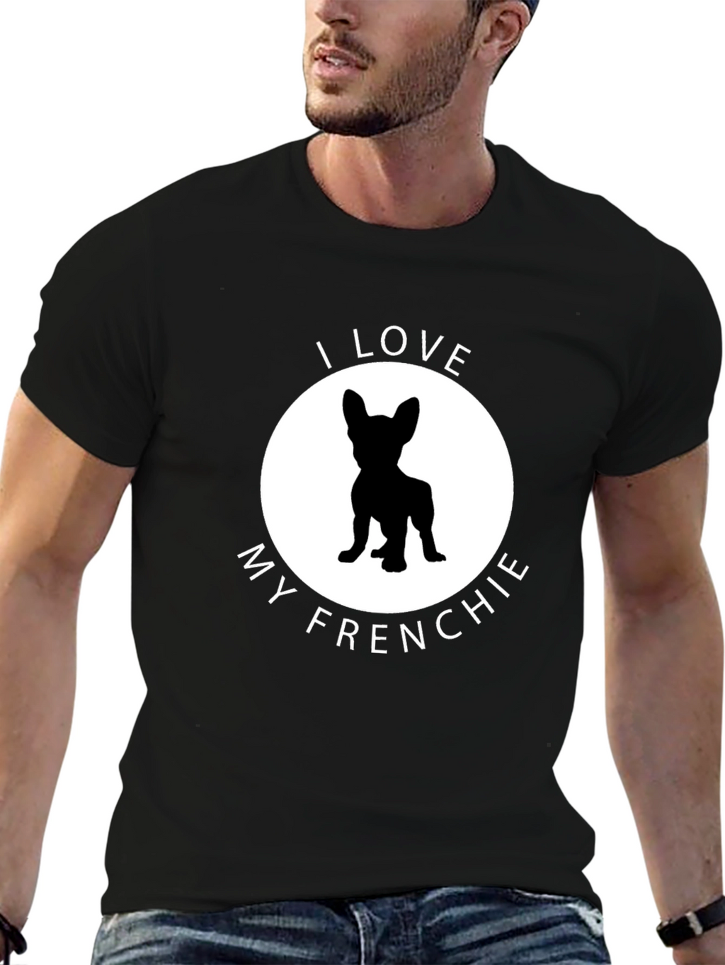 I Love My Frenchie Graphic Tee - Black