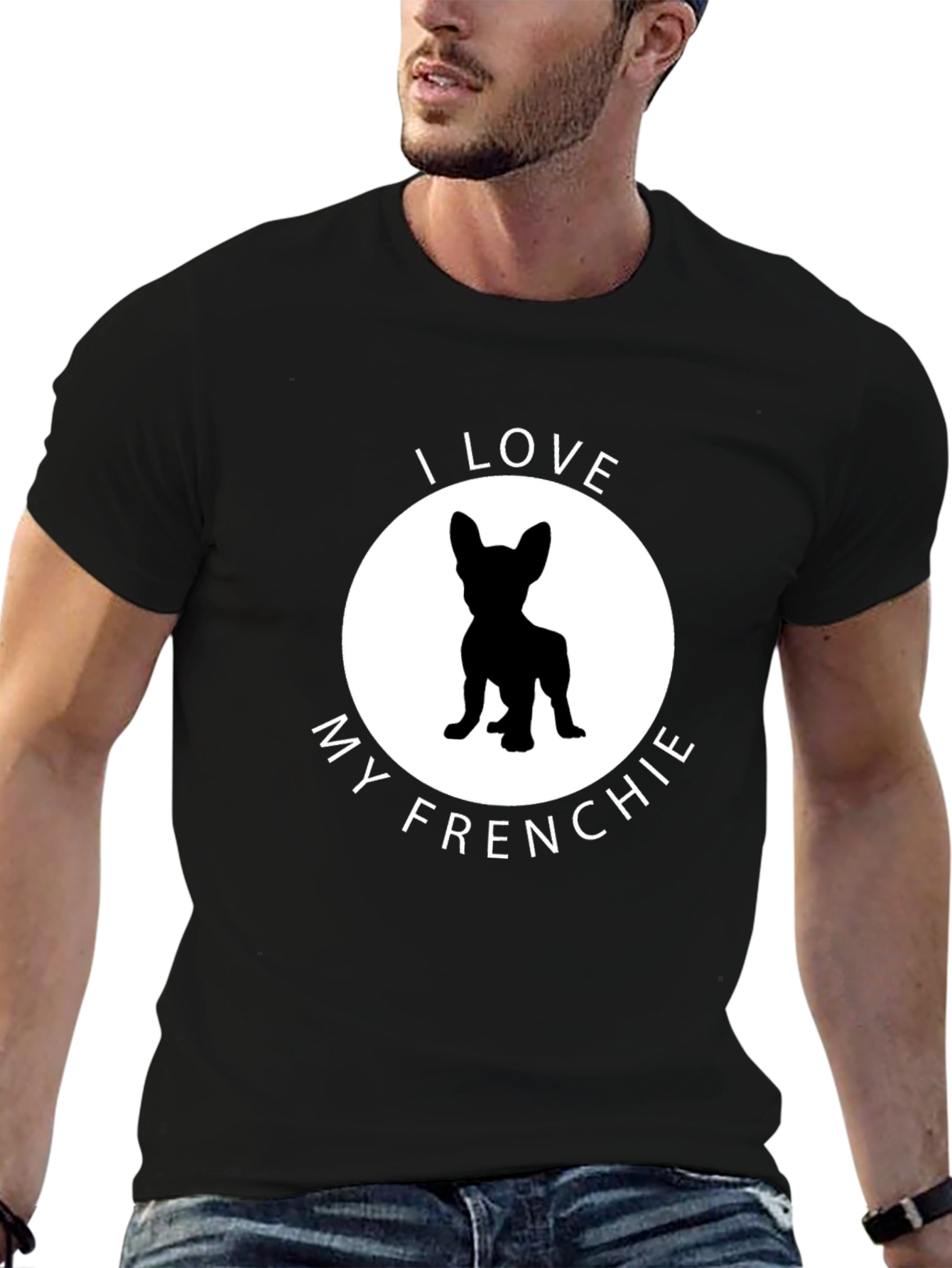 I Love My Frenchie Graphic Tee - Black