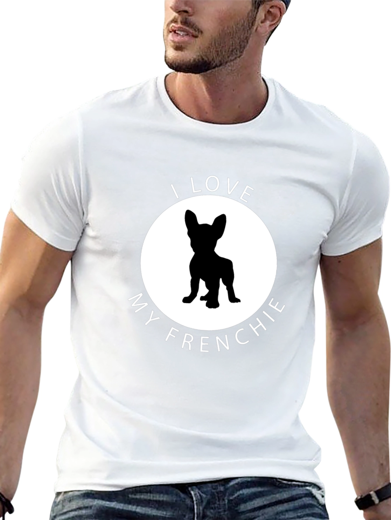 I Love My Frenchie Graphic Tee - Black