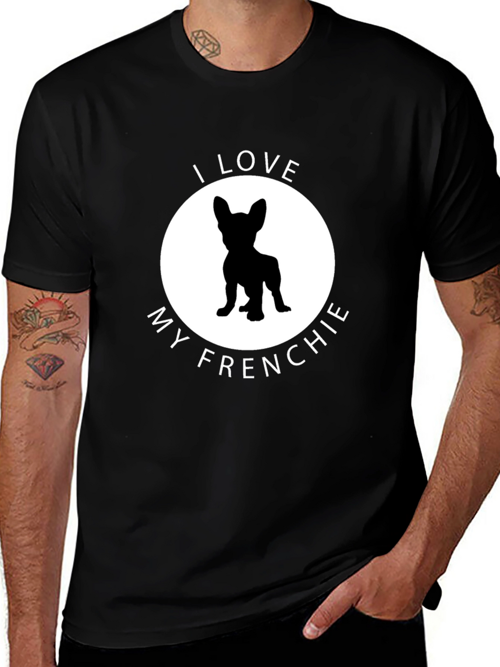 I Love My Frenchie Graphic Tee - Black