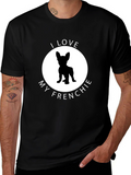 I Love My Frenchie Graphic Tee - Black