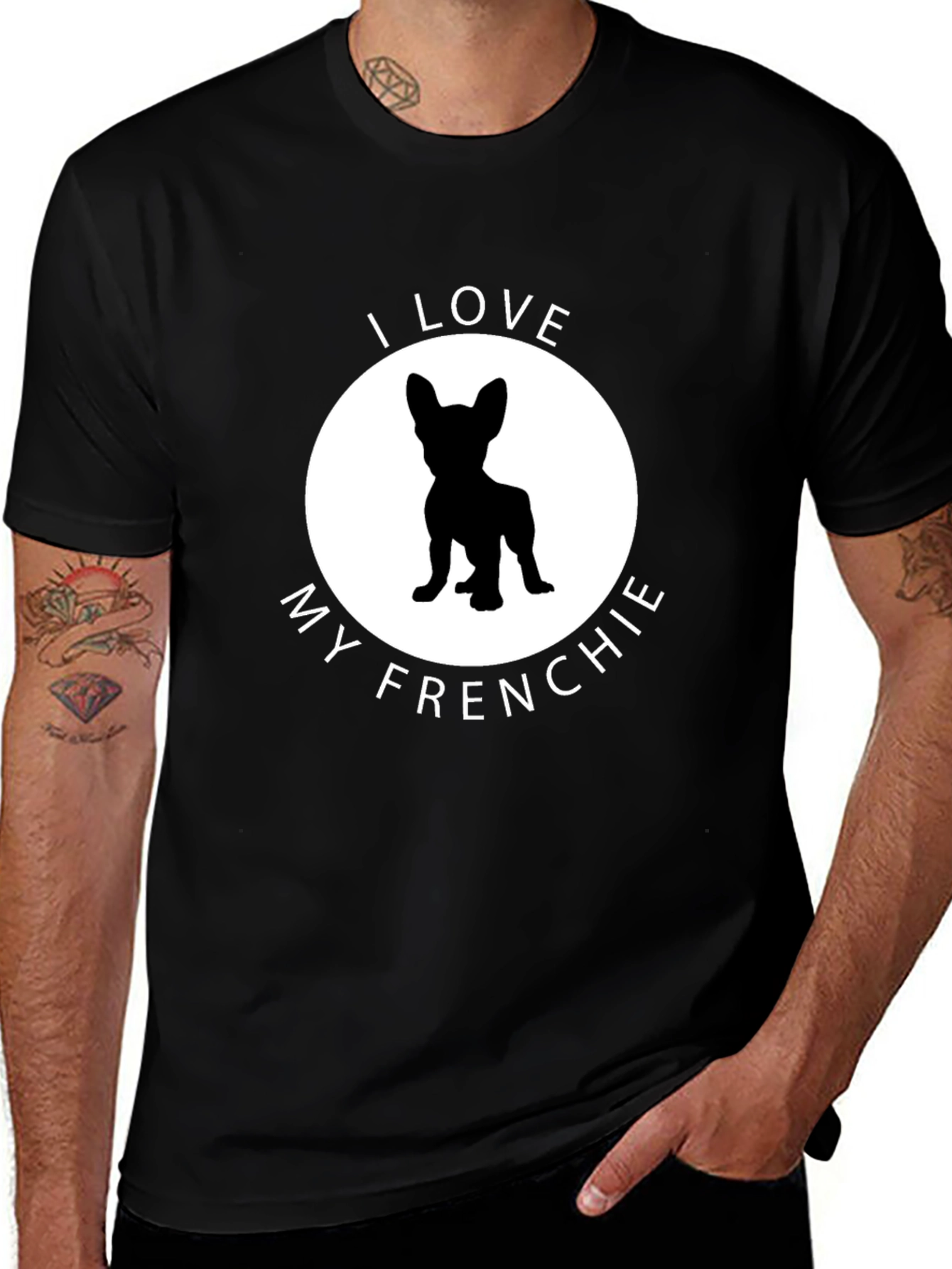 I Love My Frenchie Graphic Tee - Black