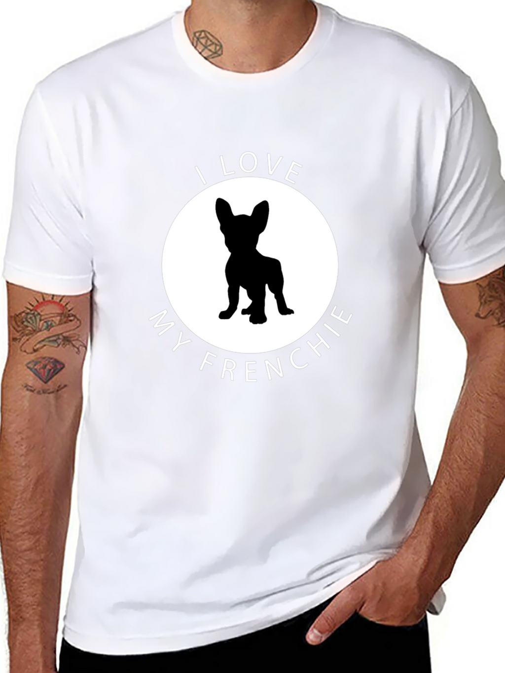 I Love My Frenchie Graphic Tee - Black