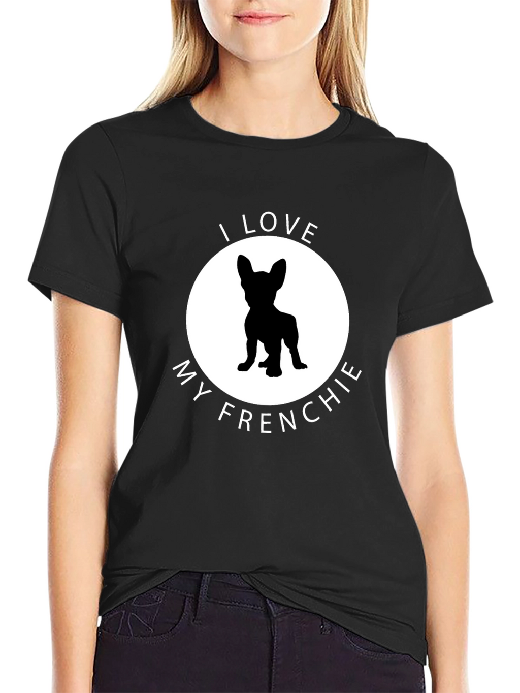 I Love My Frenchie Graphic Tee - Black