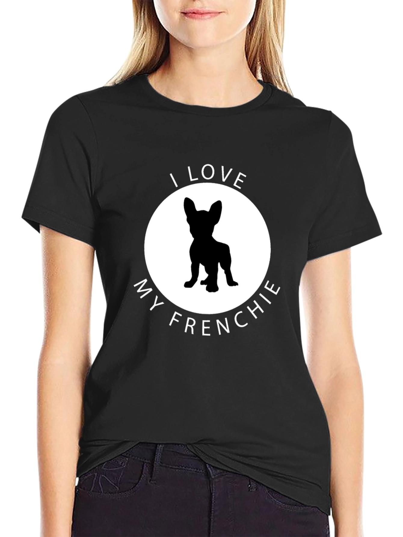 I Love My Frenchie Graphic Tee - Black