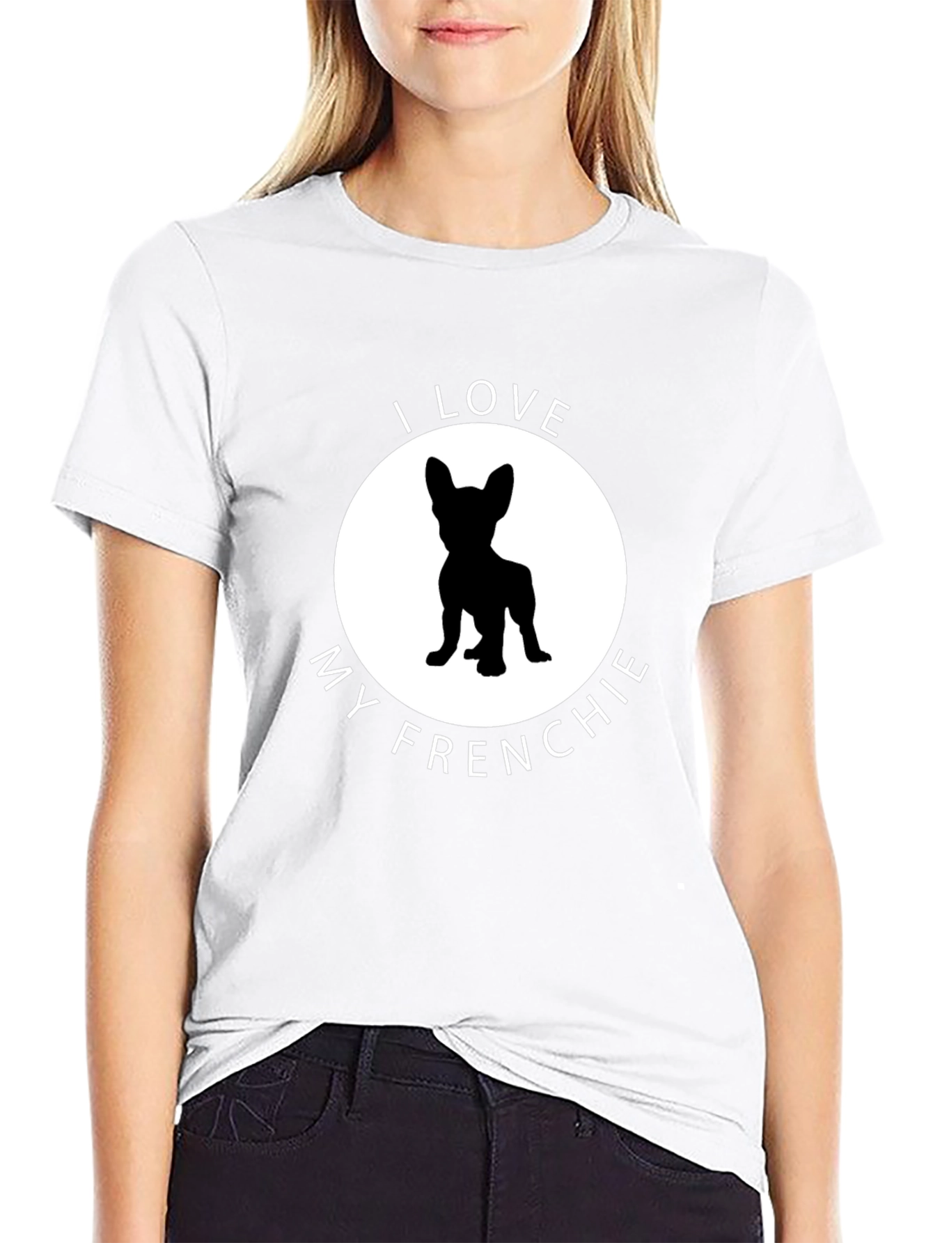 I Love My Frenchie Graphic Tee - Black