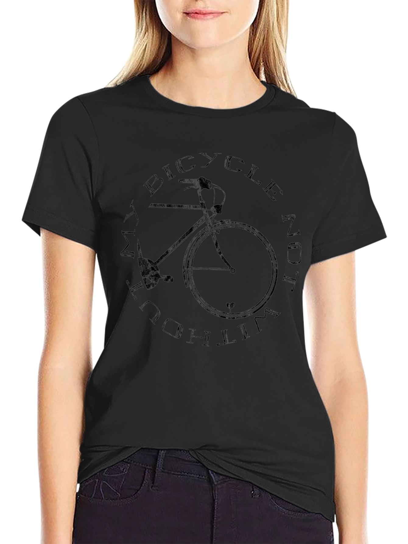 Black Bicycle Graphic T-Shirt for Men