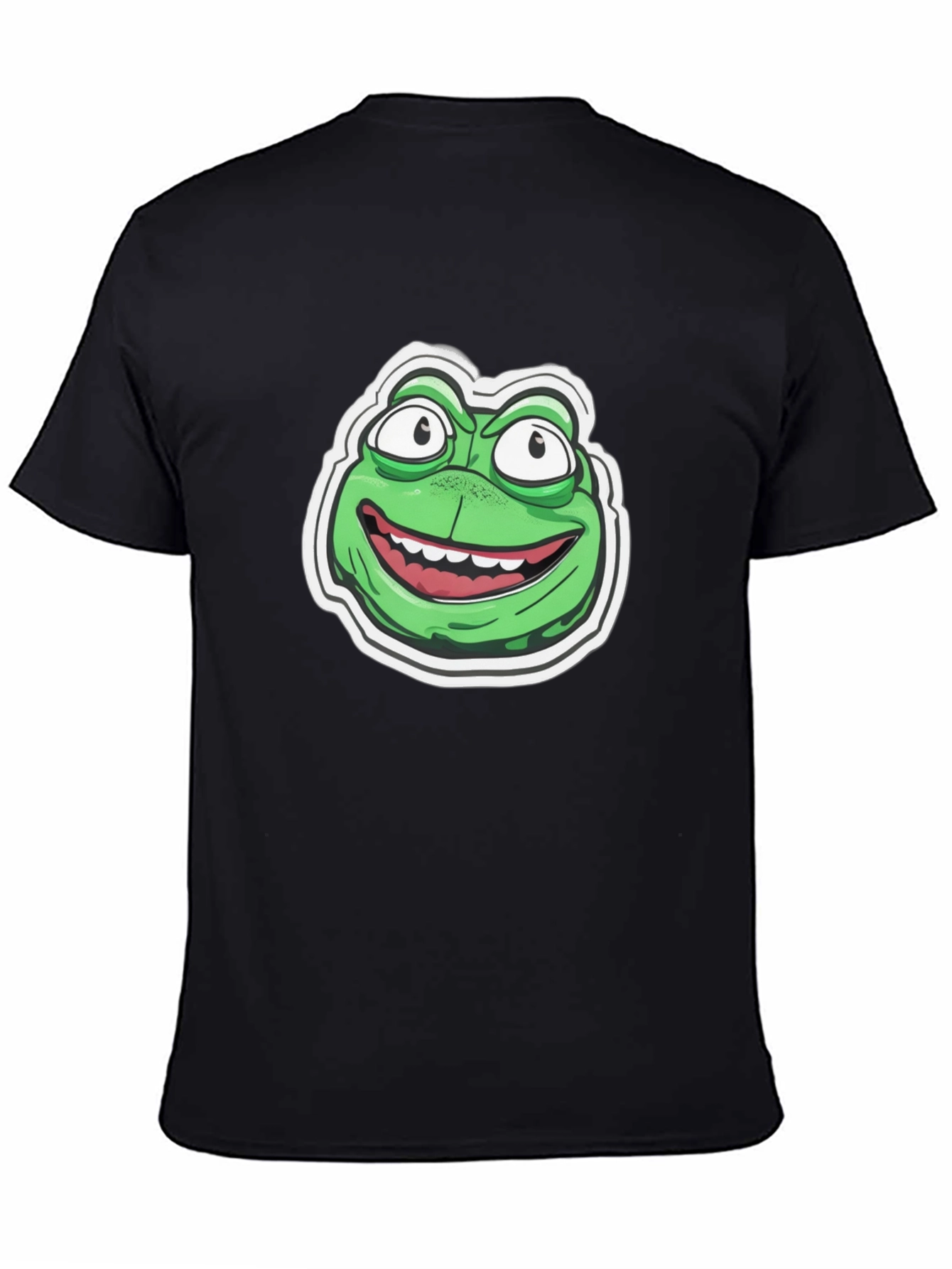 Frog Cartoon Graphic Black T-Shirt
