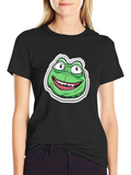 Frog Cartoon Graphic Black T-Shirt