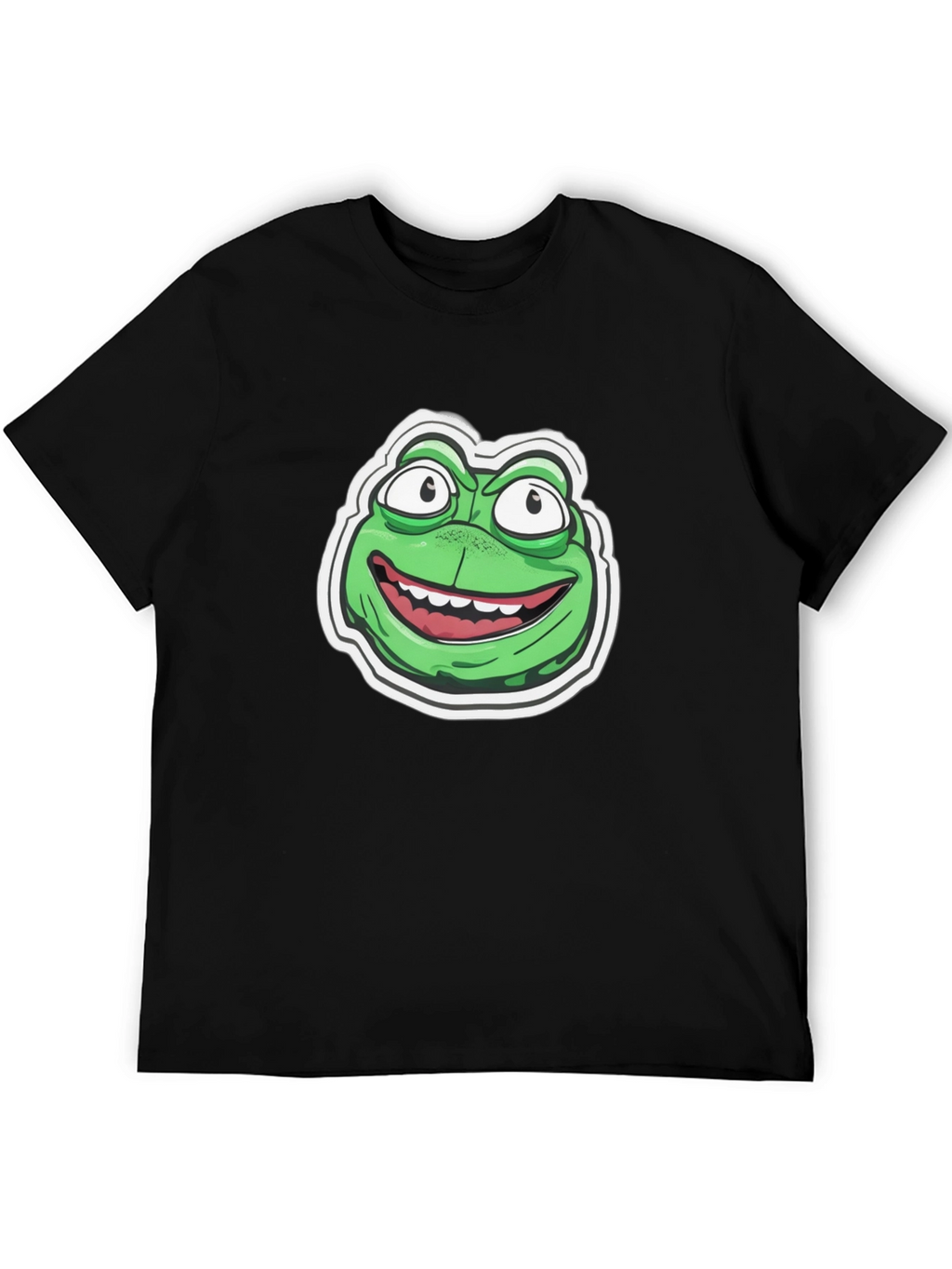 Frog Cartoon Graphic Black T-Shirt