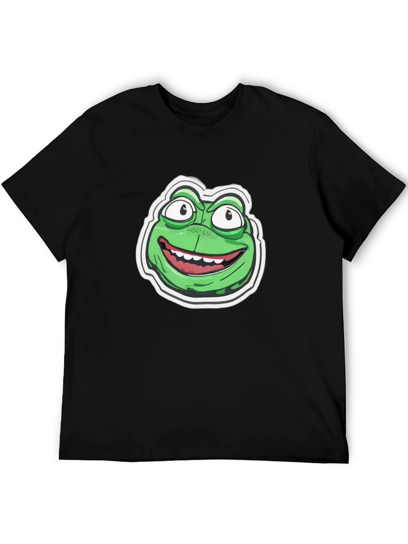 Frog Cartoon Graphic Black T-Shirt
