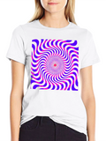 Optical Illusion Spiral Graphic Tee - Black