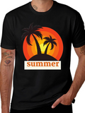 Summer Vibes Palm Tree Graphic T-Shirt