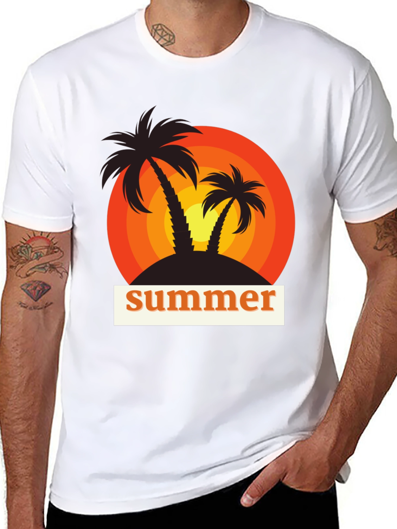 Summer Vibes Palm Tree Graphic T-Shirt