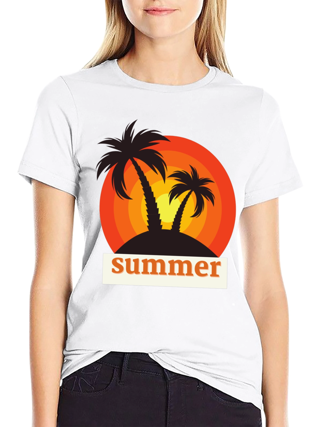Summer Vibes Palm Tree Graphic T-Shirt