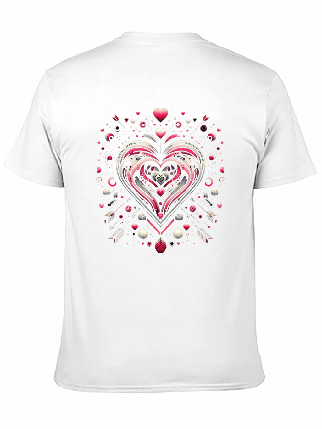 Heart Arrow Valentines Day Graphic Black T-Shirt