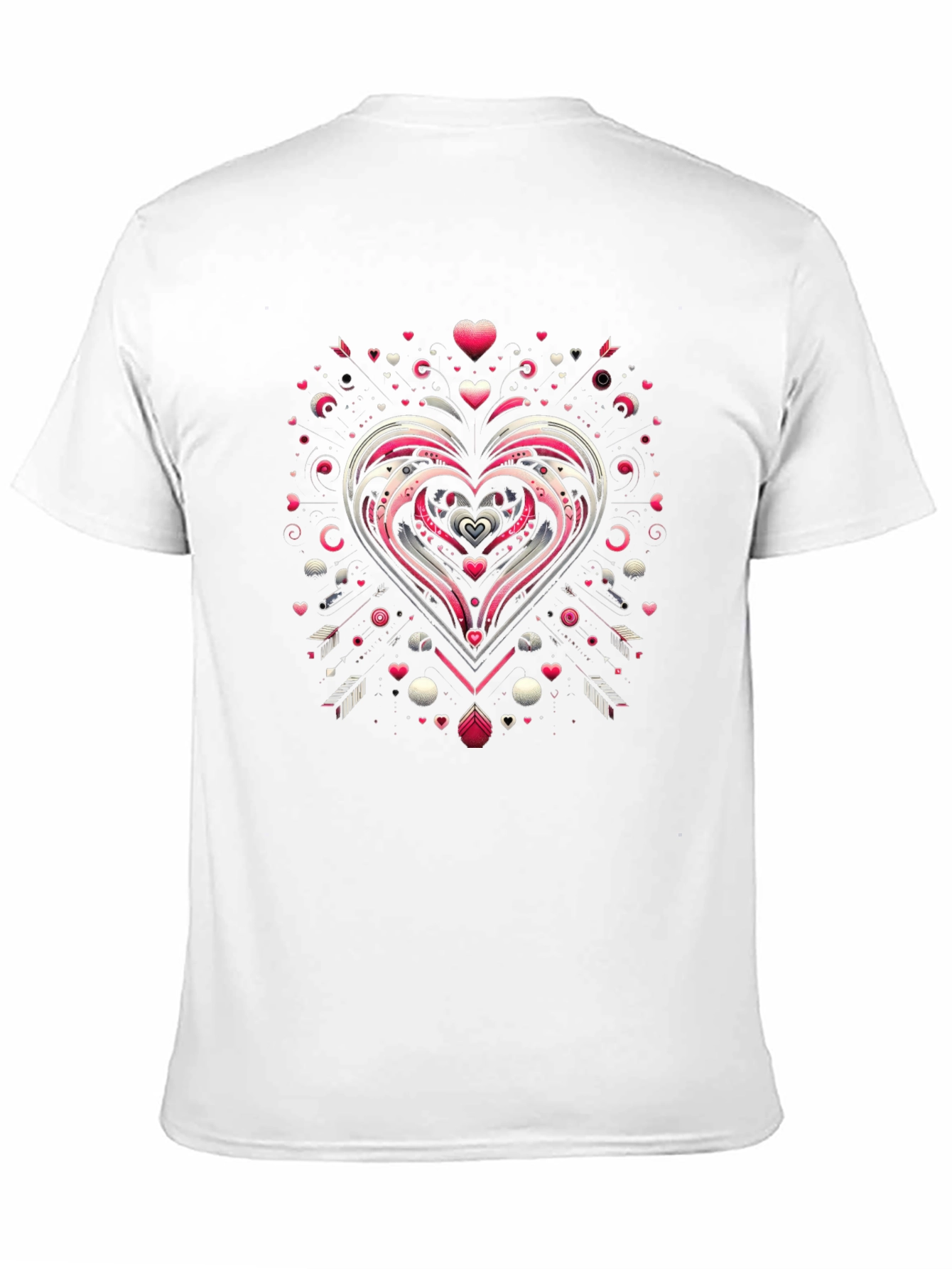Heart Arrow Valentines Day Graphic Black T-Shirt
