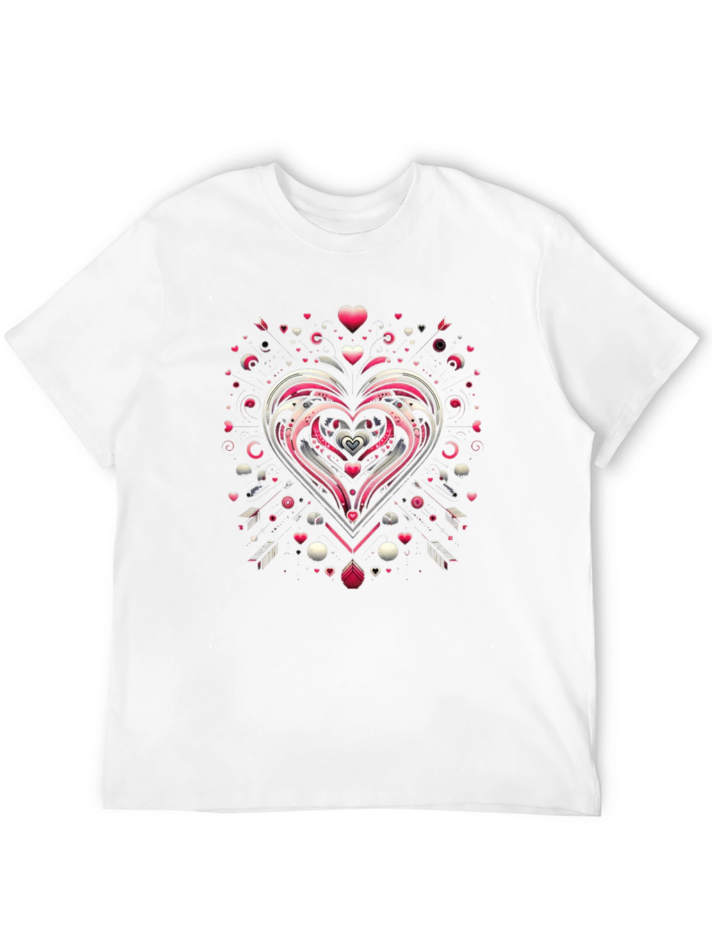 Heart Arrow Valentines Day Graphic Black T-Shirt