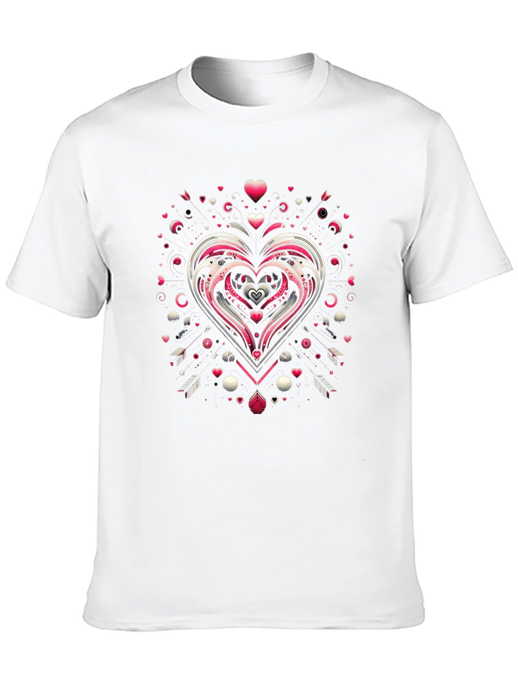 Heart Arrow Valentines Day Graphic Black T-Shirt