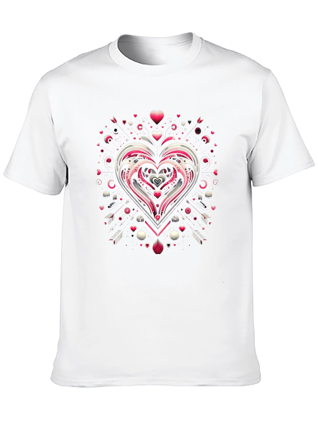 Heart Arrow Valentines Day Graphic Black T-Shirt