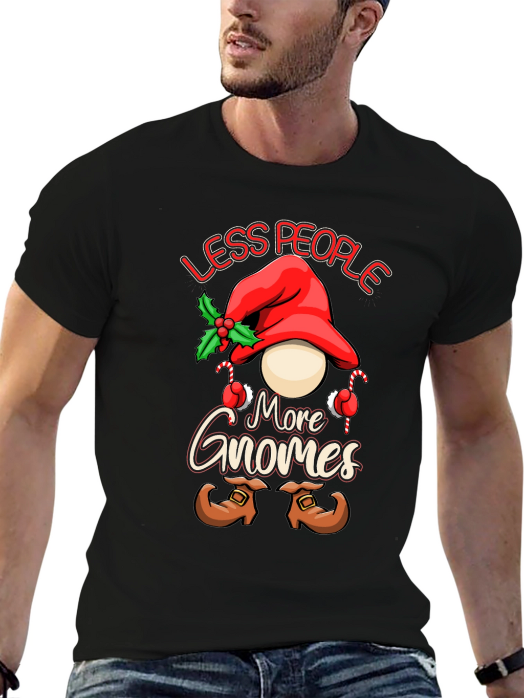 Less People More Gnomes Christmas T-Shirt