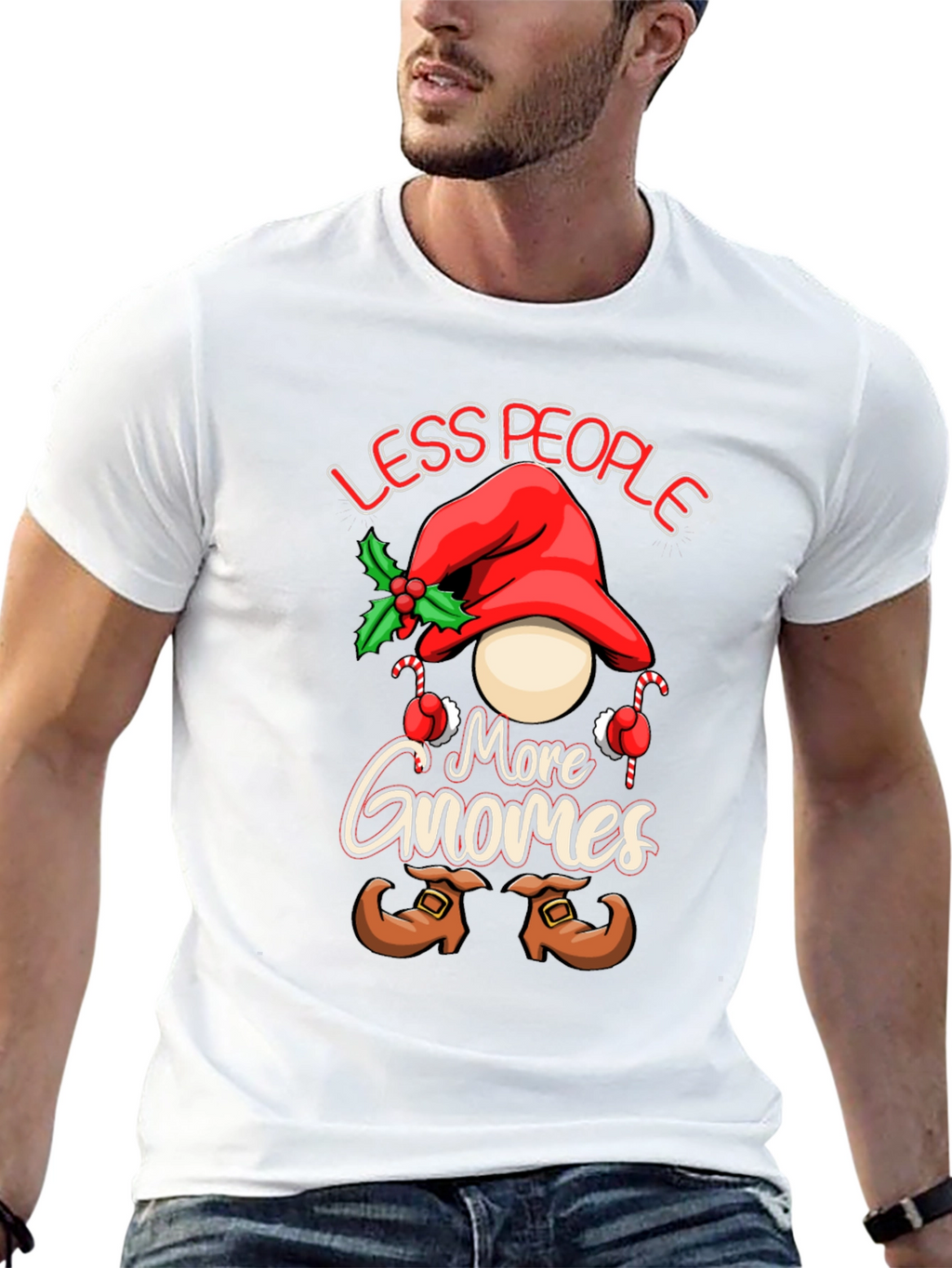 Less People More Gnomes Christmas T-Shirt